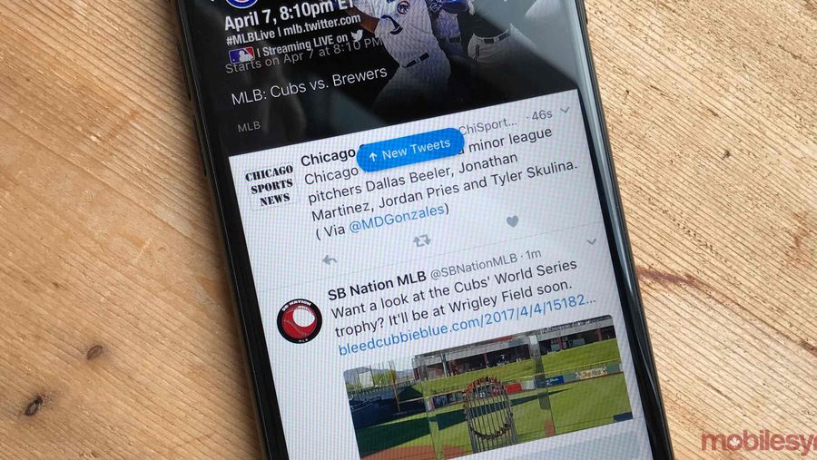 twitter mlb on iPhone