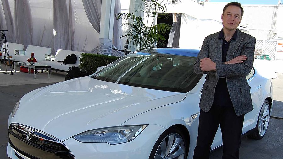 Elon Musk with Tesla