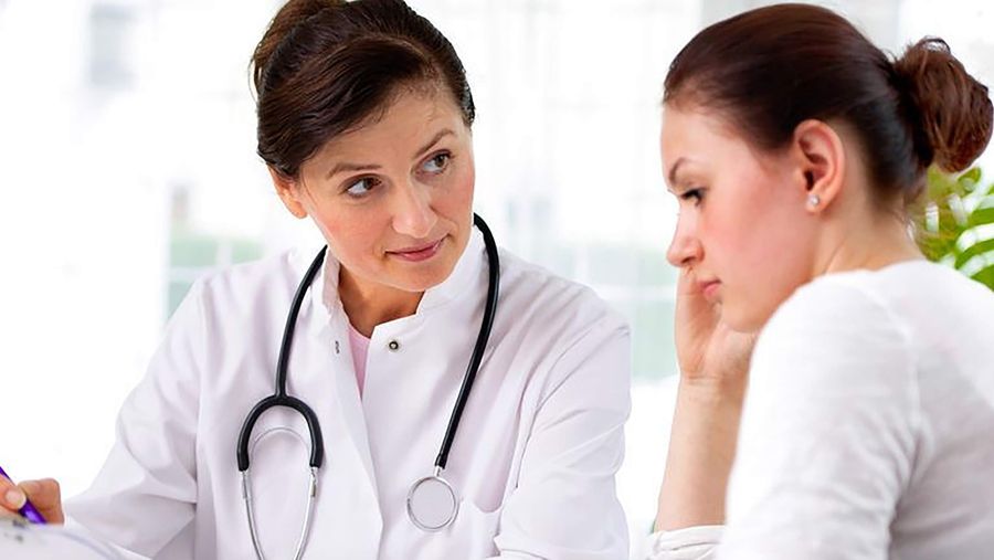Doctor with patient