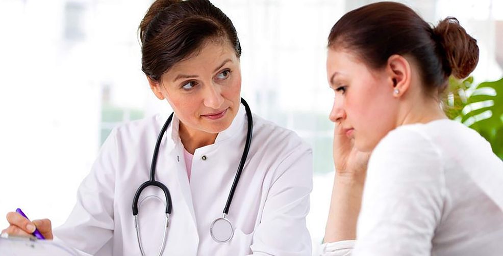 Doctor with patient
