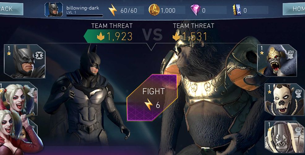 Injustice 2 Mobile Batman vs. Gorilla Grodd