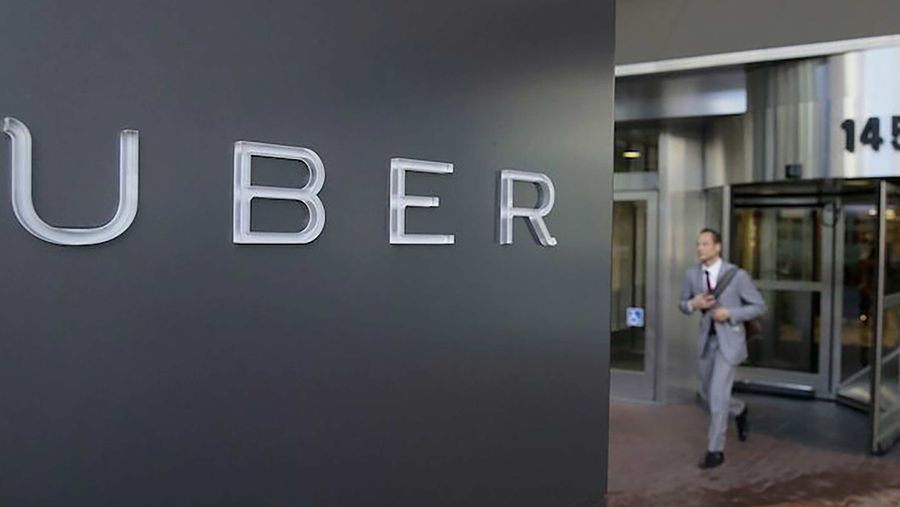 Uber logo with man