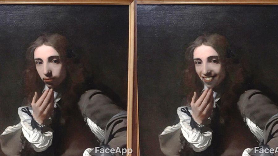 FaceApp transformation of Rembrandt painting