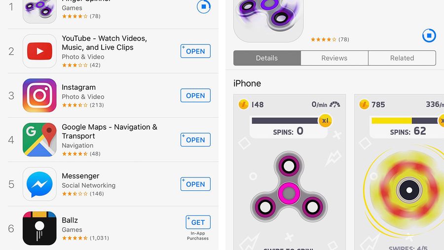 fidget spinner app store