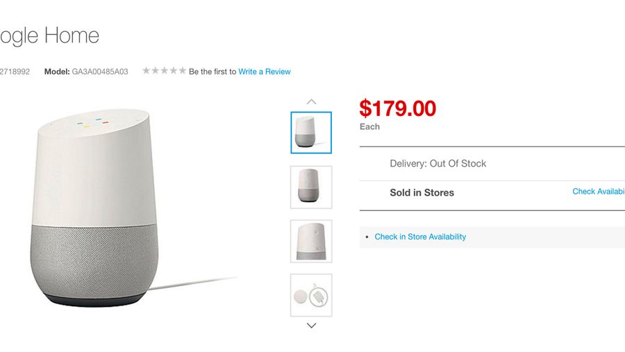 Google HOme Staples listing