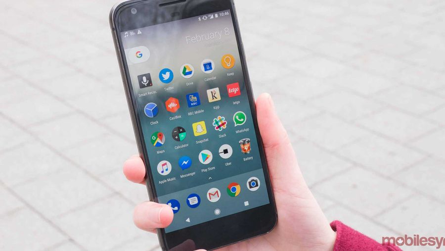 Google Pixel in hand