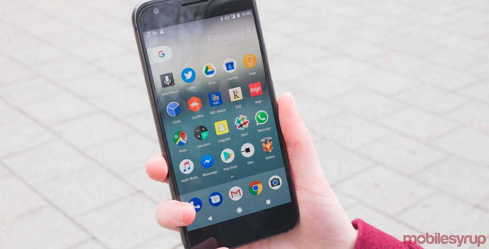 Google Pixel in hand