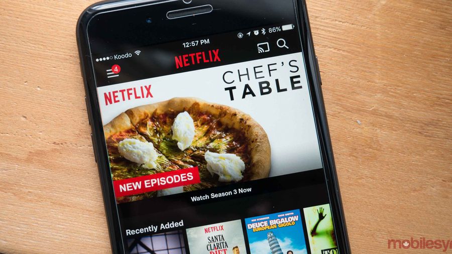 Netflix on phone - Chef's Table