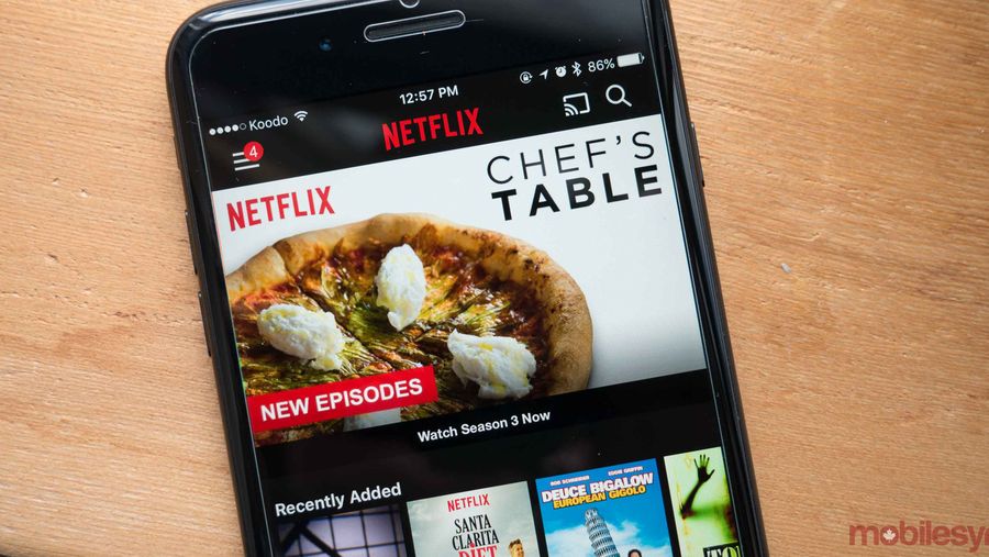 Netflix on phone - Chef's Table