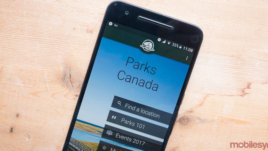 Parks Canada App on nexus 6P