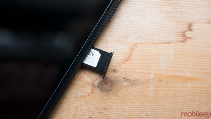 Sim card in sim tray