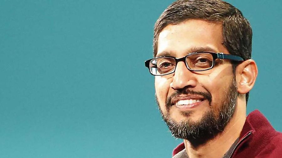 Sundar Pichai blue background