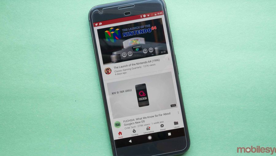 New Youtube app on Android