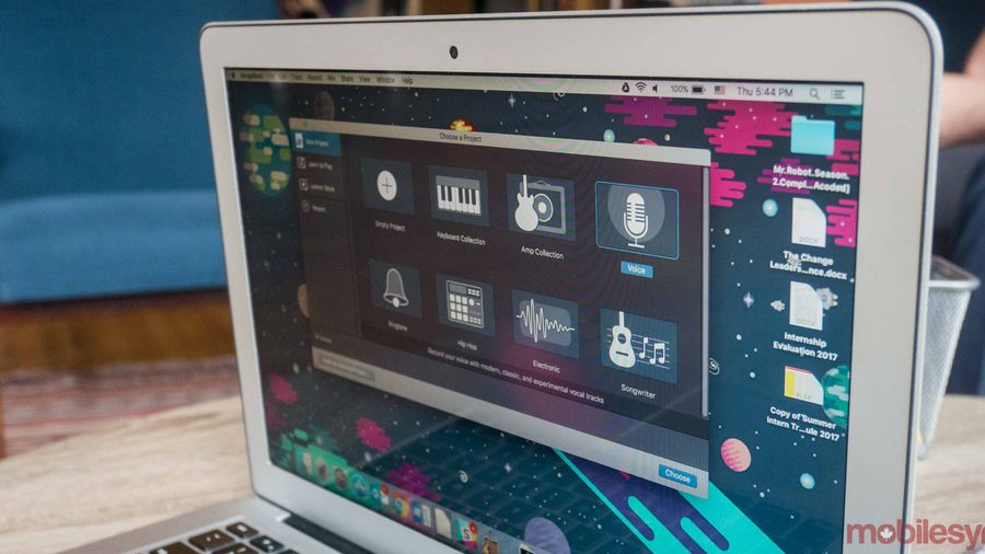 An image showing some UI updates to GarageBand on macOS