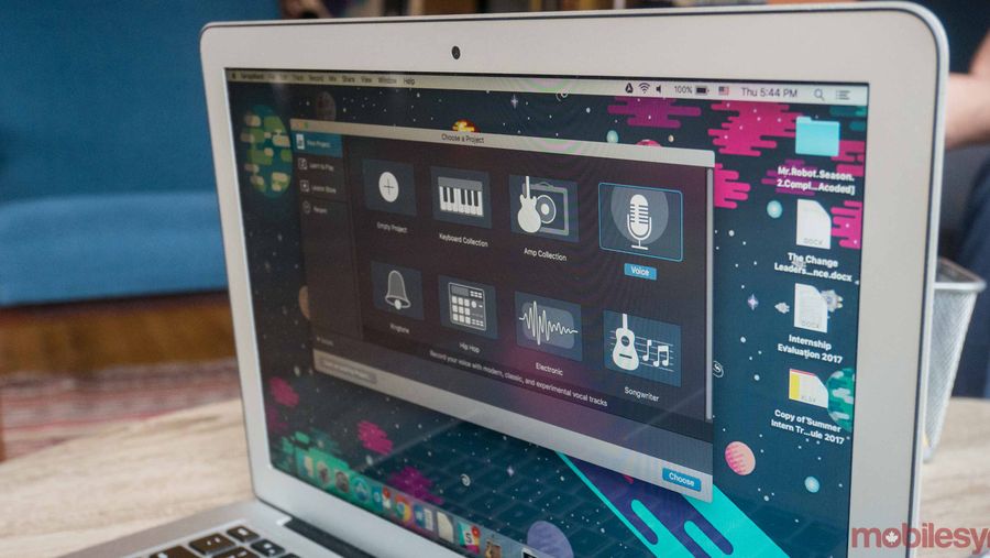 An image showing some UI updates to GarageBand on macOS