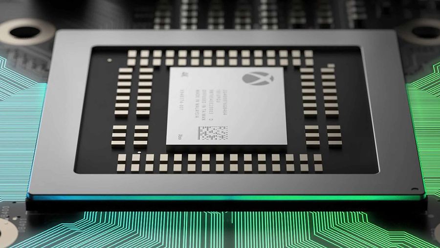 Project Scorpio chip with Xbox logo