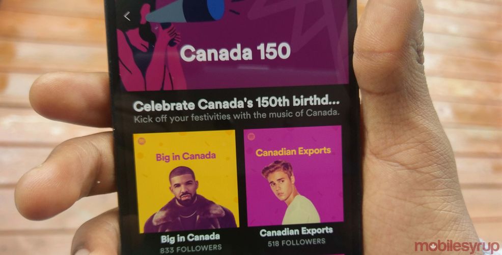 Spotify celebrates Canada’s 150th with Canadian themed playlists