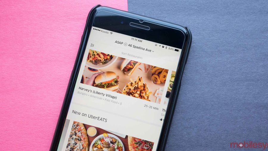 Uber Eats app on phone