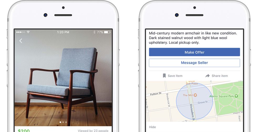 Facebook Marketplace on phone
