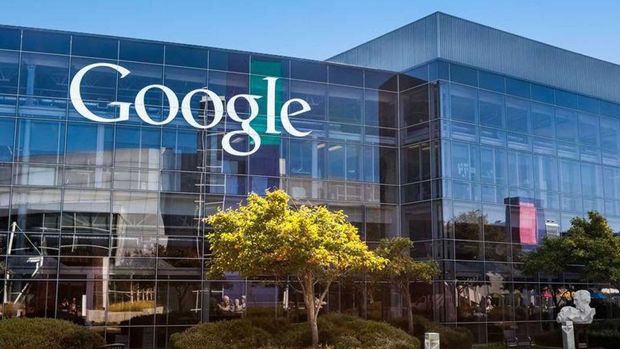 Google logo on building