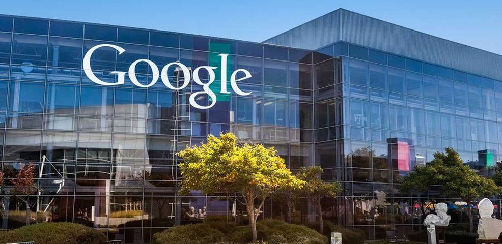 Google logo on building