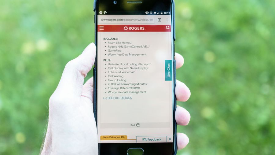 Rogers wireless plans webpage