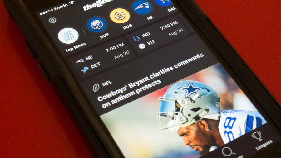 The Score app on iOS
