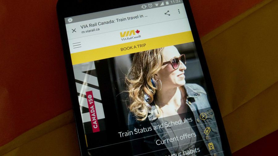 The Via Rail mobile site