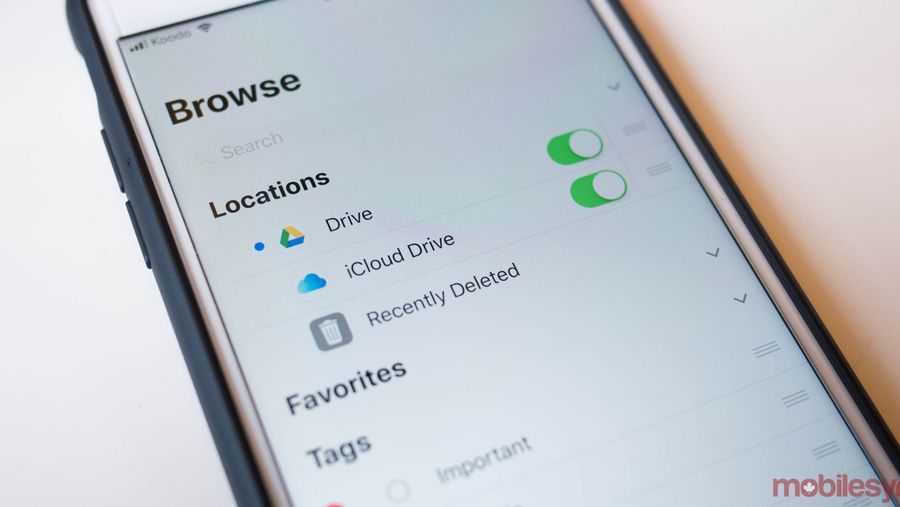 Google Drive Files app iOS 11