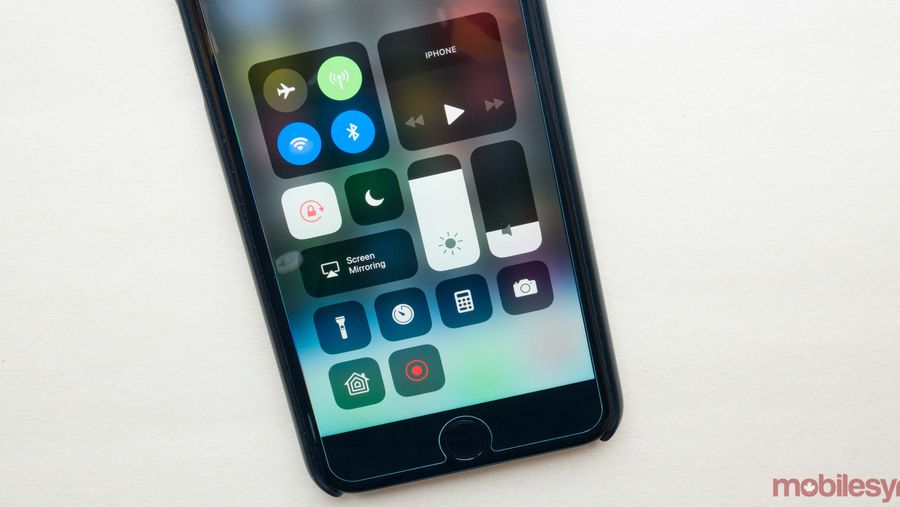 iOS 11 control centre