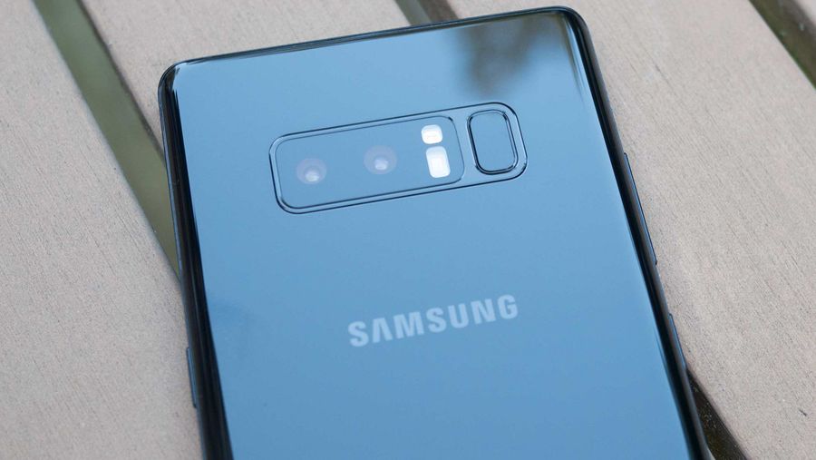 Back of Samsung Galaxy Note 8 smartphone