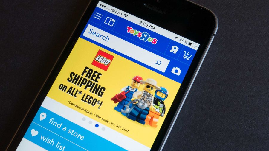 The main page of the Toys "R" Us app