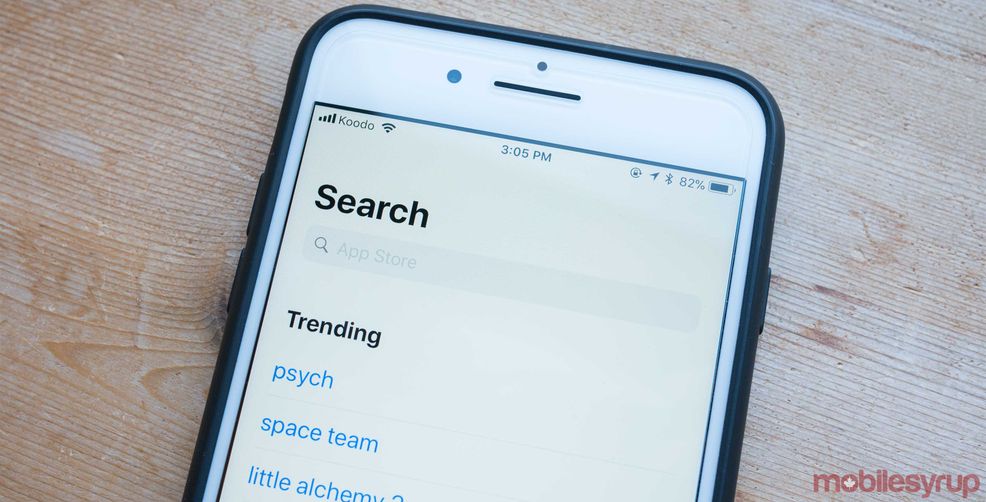 App Store search results