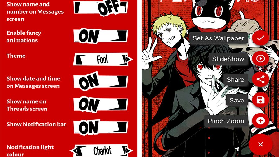 persona 5 IM and wallpaper screenshot