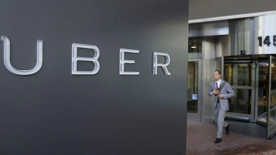 Uber logo on a wall