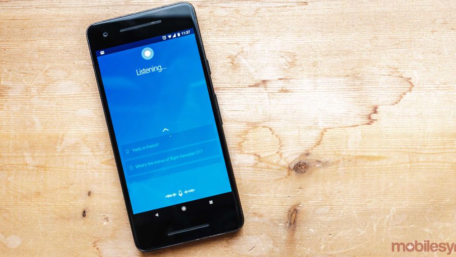 Cortana running on an Android smartphone