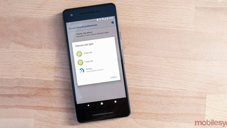 The Pixel 2's driving Do Not Disturb setting