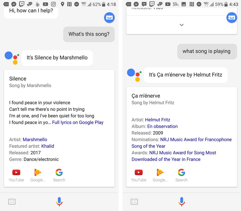 Google Assistant what song is this question