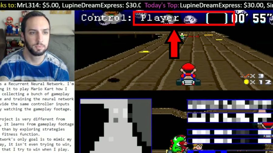 Mario Kart played by a neural network