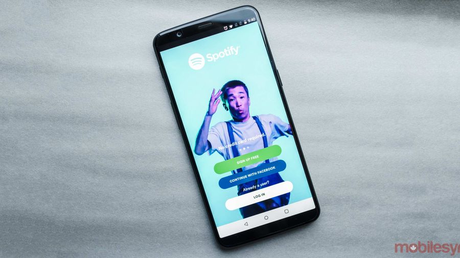 The Spotify login screen