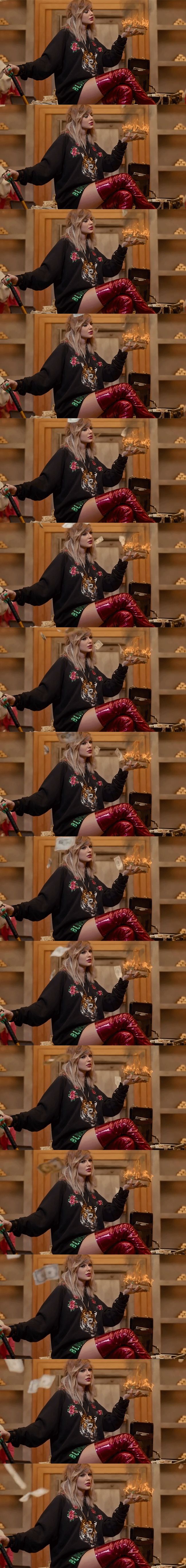Taylor Swift burning money