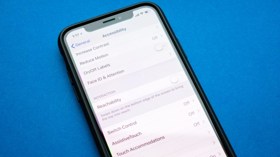 An image of the accessibility menu on an iPhone X