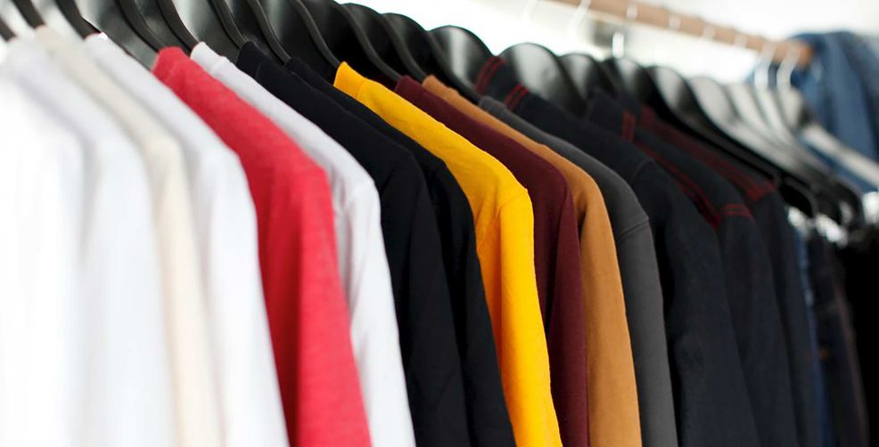 clothing on a rack