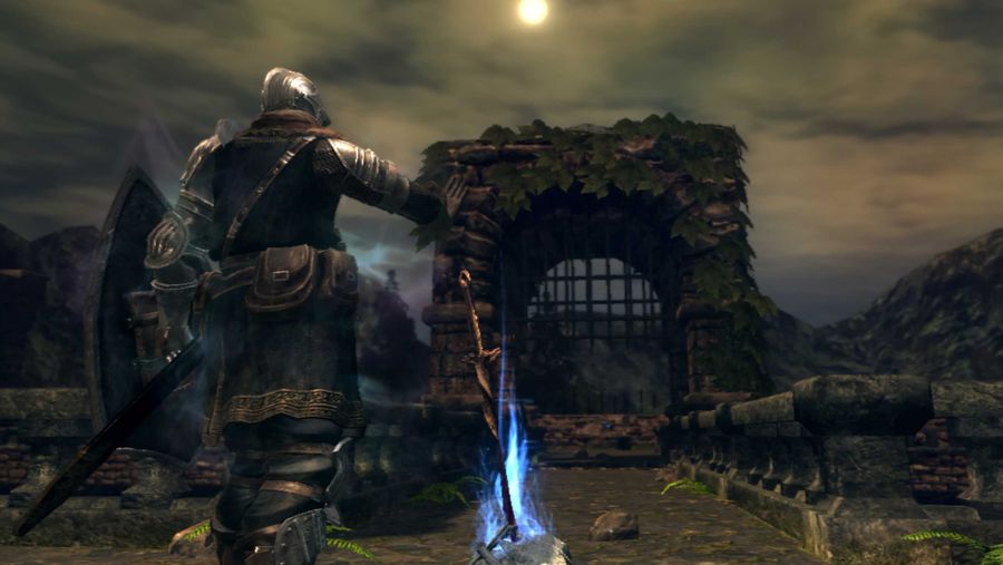 Dark Souls Knight at bonfire