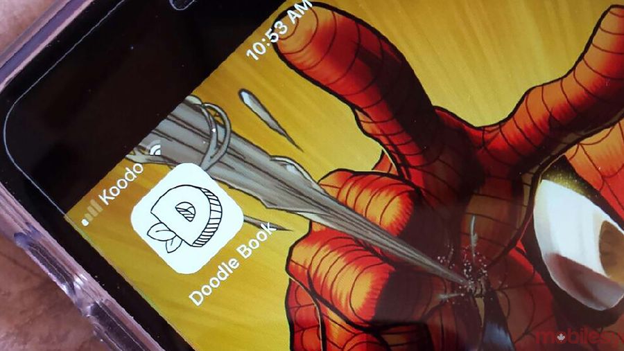 Doodle Book app on phone