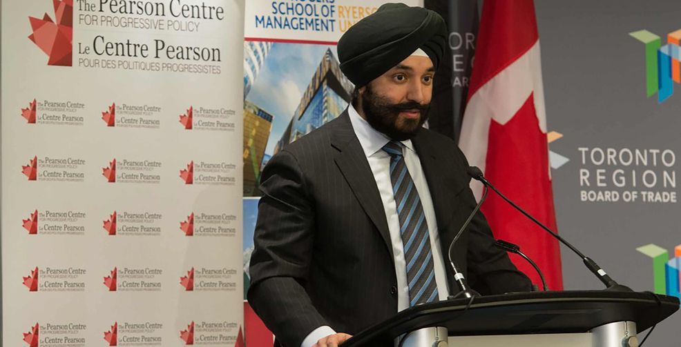 Navdeep Bains speaking