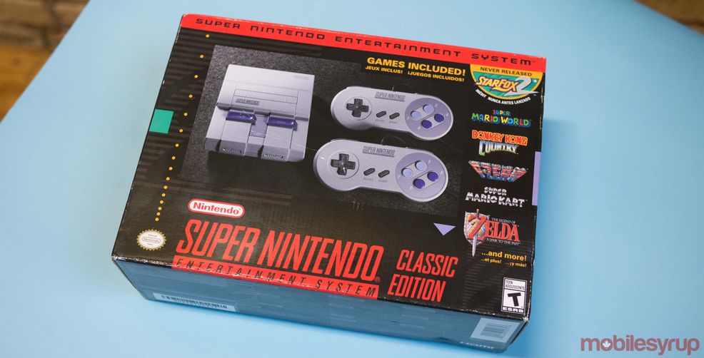 SNES Classic in box on table