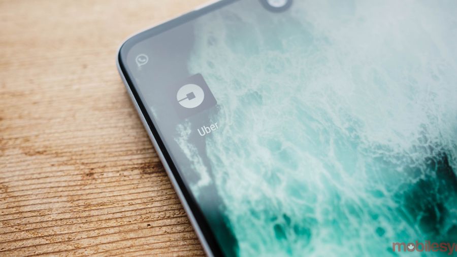 Uber app on phone