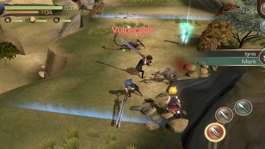 Final Fantasy XV Pocket Edition combat