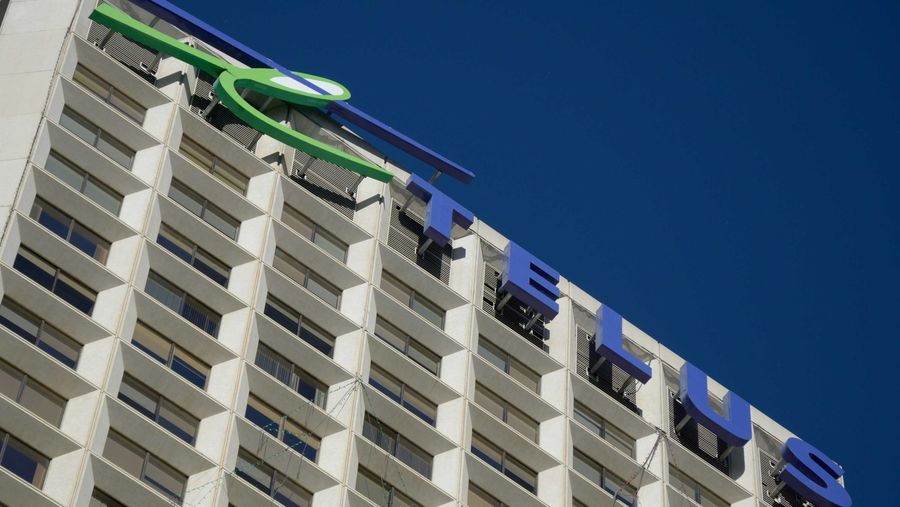 Telus sign on building